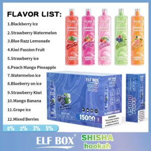 ELF BOX LS15000 Puff Shisha Hookah 0% 2% 5% Nicotina recarregável descartável Vape atacado - BoatVape - 16