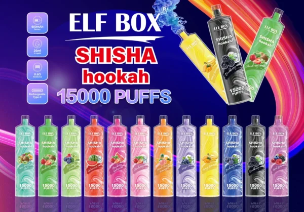 ELF BOX LS15000 Puff Shisha Hookah 0% 2% 5% Nicotina recarregável descartável Vape atacado - BoatVape - 1