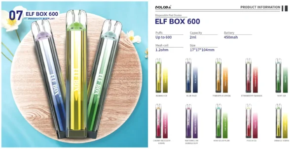 ELF BOX 600 Puffs 2% Никотиновая одноразовая вейп-ручка оптом - BoatVape - 2