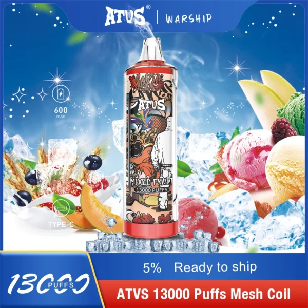 Atvs 13000 Puffs 5% Перезаряжаемые одноразовые вейпы-ручки с низким содержанием никотина, оптовая покупка - BoatVape - 4