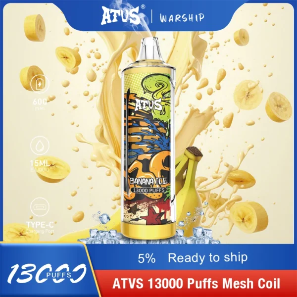 Atvs 13000 Puffs 5% Перезаряжаемые одноразовые ручки для электронных сигарет с низким содержанием никотина Купить оптом - BoatVape - 3