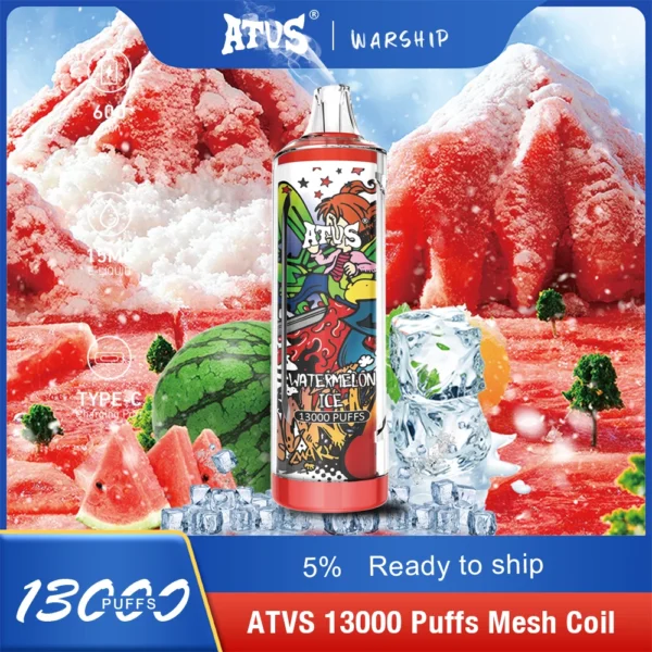 Atvs 13000 Puffs 5% Перезаряжаемые одноразовые вейпы-ручки с низким содержанием никотина Купить оптом - BoatVape - 9