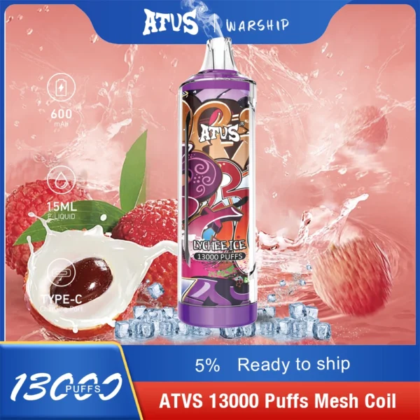 Atvs 13000 Puffs 5% Перезаряжаемые одноразовые вейпы-ручки с низким содержанием никотина Купить оптом - BoatVape - 6