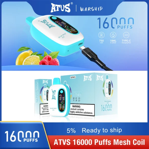 Atvs 16000 Puffs 2% 5% Перезаряжаемые одноразовые ручки для вейпов с низким содержанием никотина, оптовая покупка оптом - BoatVape - 15