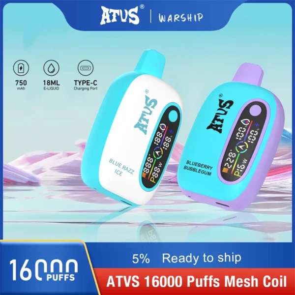 Atvs 16000 Puffs 2% 5% Перезаряжаемые одноразовые ручки для вейпов с низким содержанием никотина, оптовая покупка оптом - BoatVape - 14