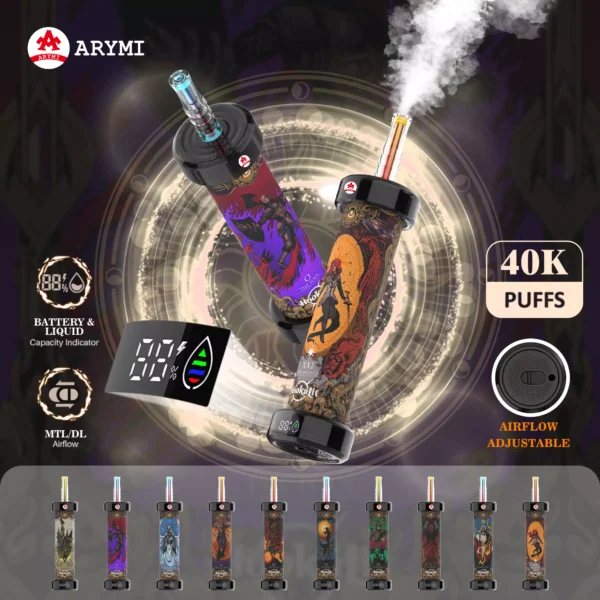 VASY ARYMI Hookalit 40000 Puffs Dual Mesh Цифровой экран 0.35% Перезаряжаемая одноразовая ручка для электронных сигарет с низким содержанием никотина Купить оптом - BoatVape - 1